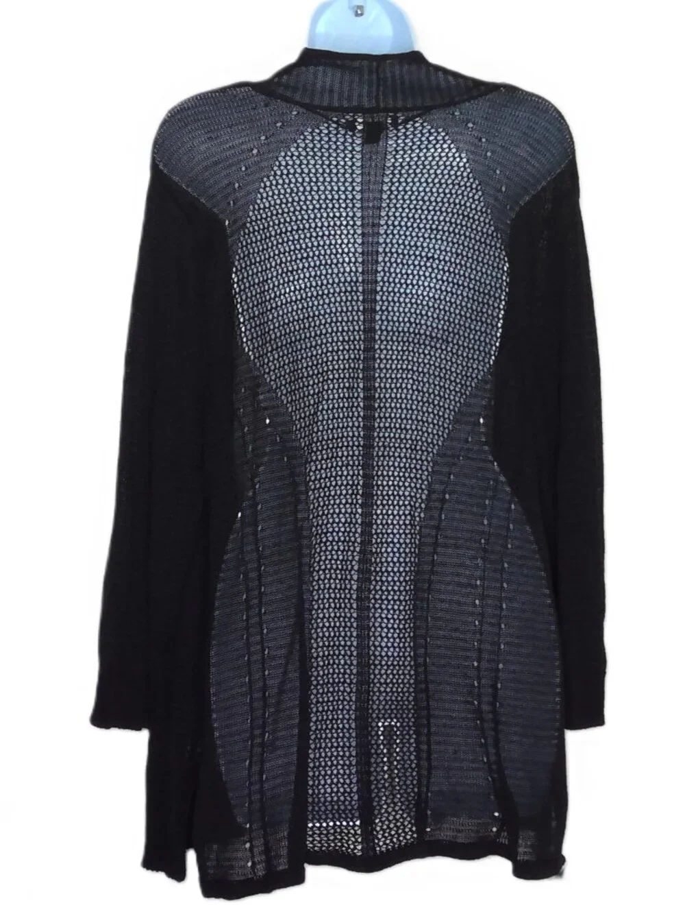 Alfani Black Cardigan Open Front Mixed Media Lacey Dark Fairy Whimsigoth Sz XXL